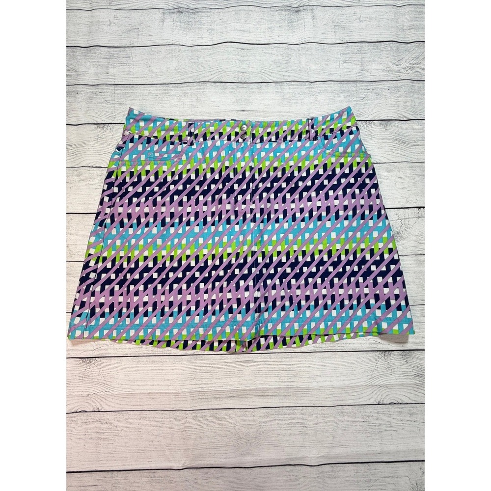 Slazenger Skort Geometric Patter Tennis Skort Sz 10 Golf Sport Preppy Pickleball